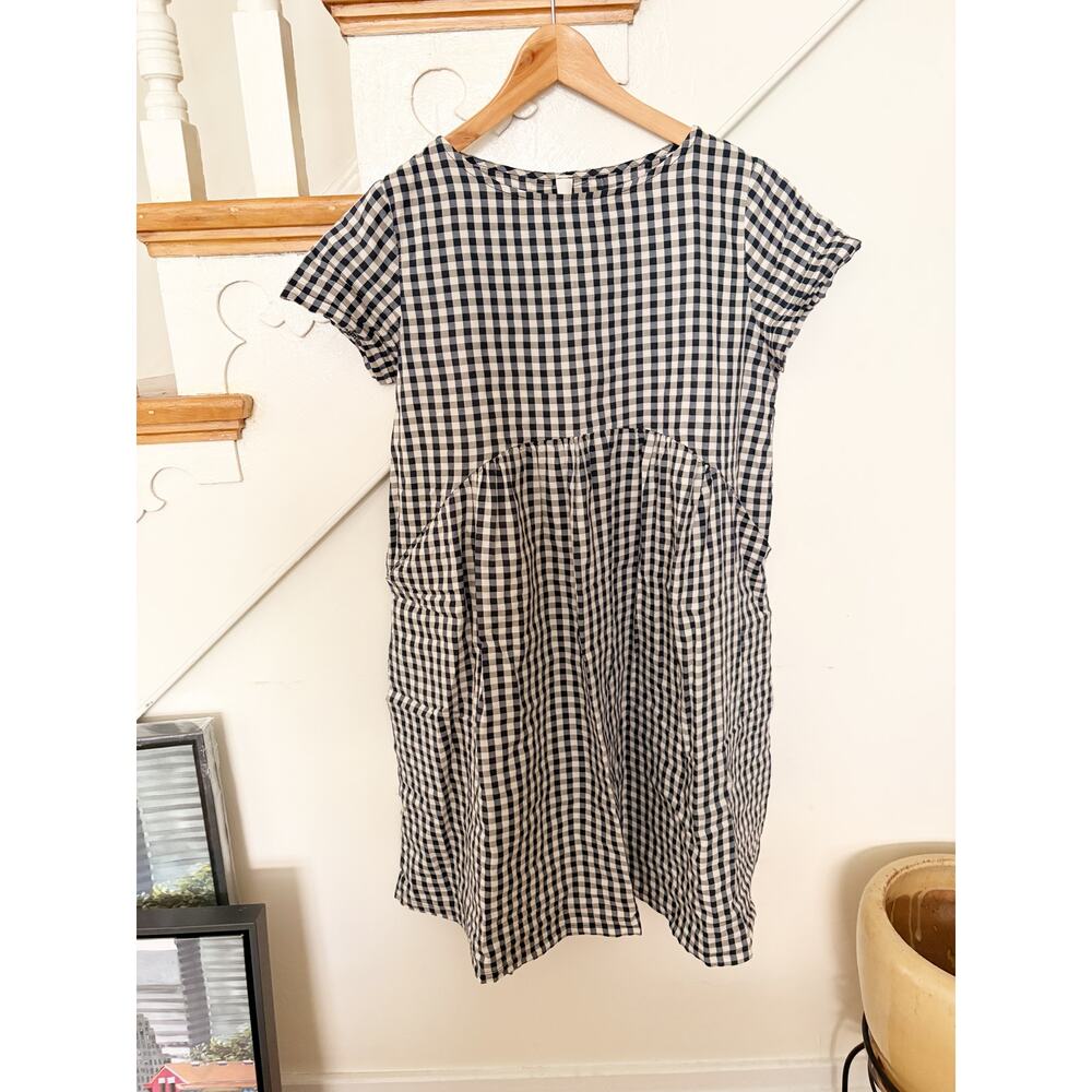 Wendy Trendy Made in Italy Gingham Dress Black White Check Pocket Dress Medium - Picture 2 of 8